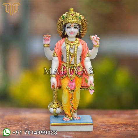 Marble Vishnu Statue White Marble Narayan Murti Vishnu Ji Etsy