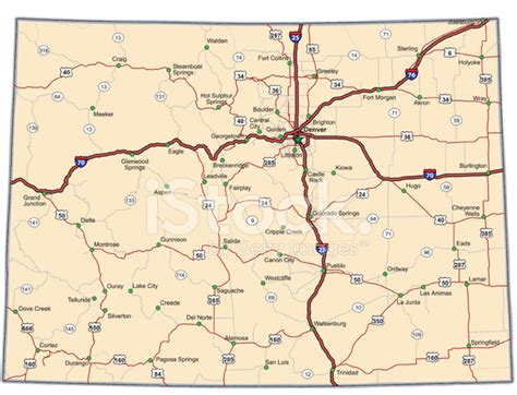 Colorado Highway Map (vector) Stock Vector - FreeImages.com