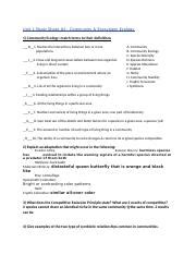 AutoRecovery Save Of Unit1StudySheet 2SP21 2 Asd Docx Unit 1 Study