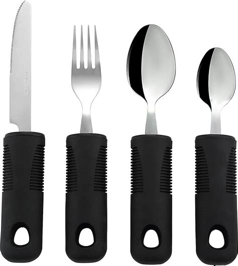 Extra Wide Handles Easy Grip Cutlery Set Chunky Handles Corfort Grips