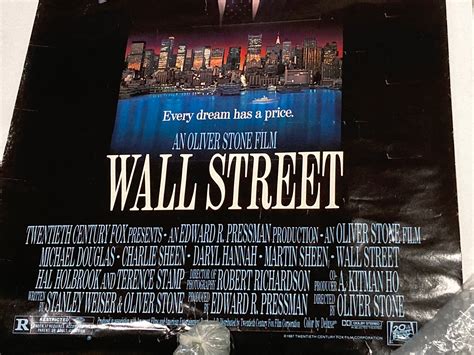 Wall Street Movie Poster Vintage 1987 Oliver Stone Film | Etsy