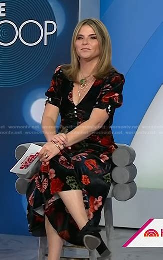 Wornontv Jennas Black Floral Velvet Dress On Today Jenna Bush Hager Clothes And Wardrobe