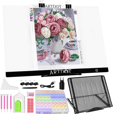 ARTDOT Table Lumineuse A2 Pour Diamond Painting Ultra Mince Portable