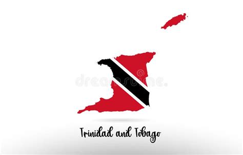 Trinidad And Tobago Country Flag Inside Map Contour Design Icon Logo Stock Vector Illustration