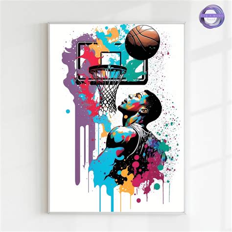 Basketball Player Pop Art Poster Basketball Wall Art - Etsy