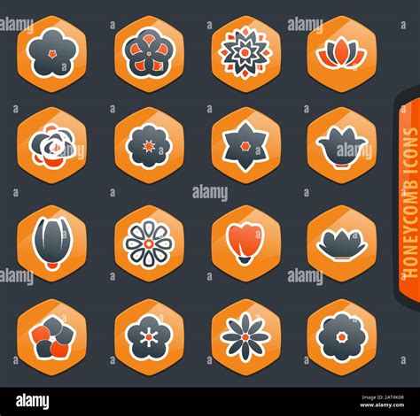 flower icon set stock vector image art alamy