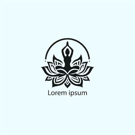 Un Logotipo De Yoga Con Fondo Blanco Vector Premium