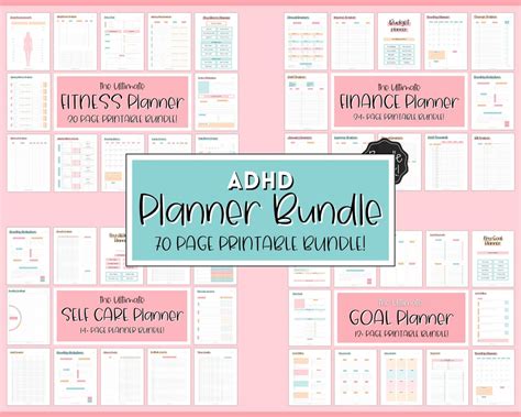 Ultimate ADHD Planner Bundle Printable ADHD Daily Life Planner Brain