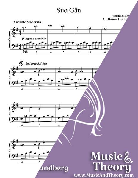 Suo Gân Welsh Lullaby Piano Sheet Music