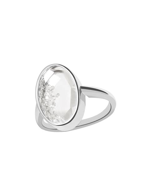 КОЛЬЦО «AURA» В БЕЛОМ ЗОЛОТЕ С БЕЛЫМИ САПФИРАМИ - GEOMA Jewelry