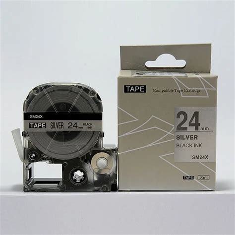 Free Shipping 3 Pcs Lot Black On Matte Silver SM24XC 24mm Label Tape