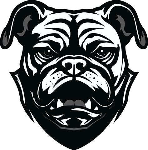 Vector Artistry Bulldog Emblem in Black Bulldog Power Black Logo Design ...