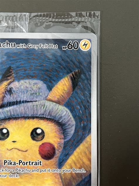 Mavin Pikachu With Grey Felt Hat 085 Promo Card Pokemon X Van Gogh