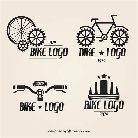 Conjunto de logotipos de bicicleta Vetor Grátis