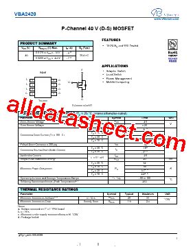 VBA2420 Datasheet PDF VBsemi Electronics Co Ltd