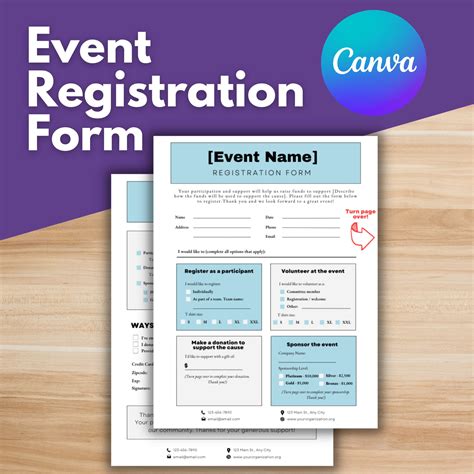 Event Registration Form Template Participant Registration Volunteer Form Sponsor Form