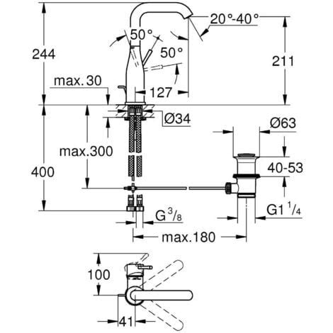 Grohe Essence Mitigeur Monocommande Lavabo Taille L Dl