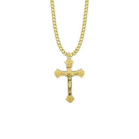 Gold Plated Budded Antique Crucifix The Catholic T Store