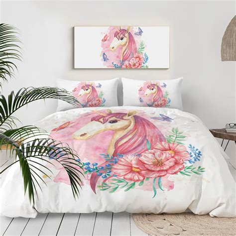 Unicorn Girly Bedding Set For Girls Unilovers