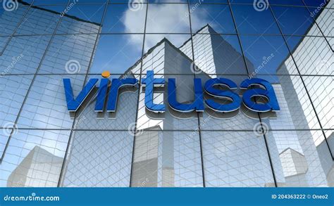 Editorial, Virtusa Corporation Logo on Glass Building. Stock Footage ...