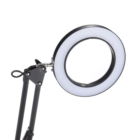 New Dc V W Metal Led Swing Arm Table Lamp Magnifier Ring Reading