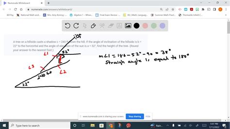 Solved A Tree On A Hillside Casts A Shadow C Ft Down The Hill