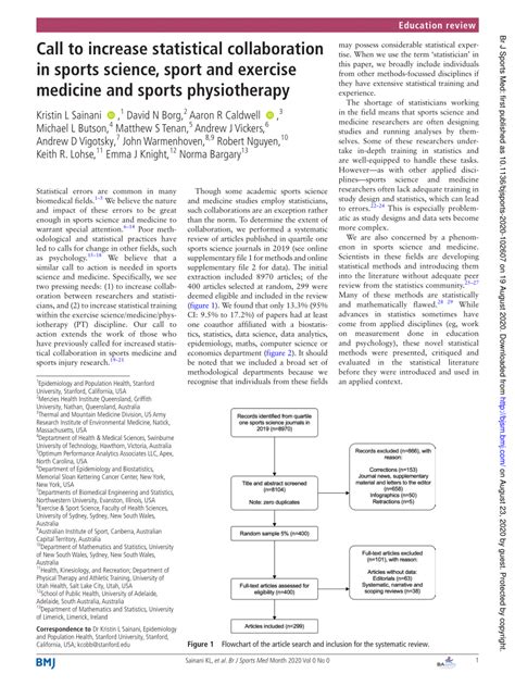 Pdf Call To Increase Statistical Collaboration In Sports Science