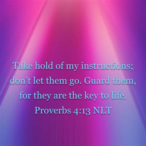 Proverbs Take Hold Of My Instructions Dont Let Them Go Guard