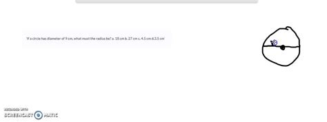 SOLVED: 'Work out the diameter of a circle with area = 9 cm? The diameter of the circle is cm (3 ...