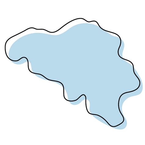 Premium Vector Stylized Simple Outline Map Of Belgium Icon Blue