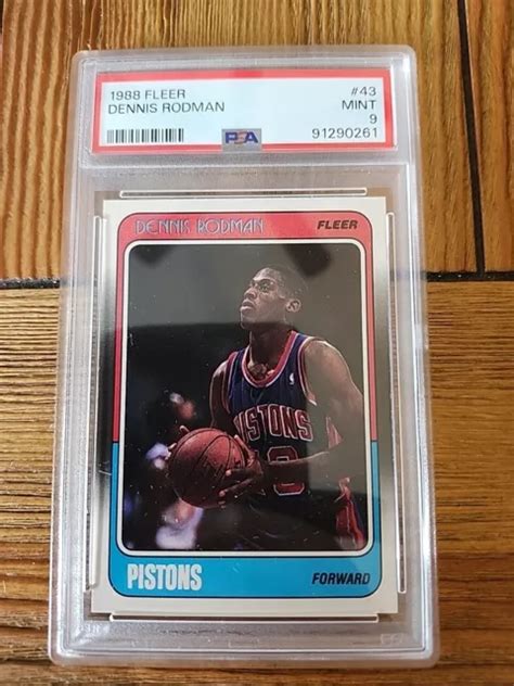 1988 1989 FLEER Dennis Rodman Recrue RC 43 PSA 9 Comme Neuf EUR 137 92