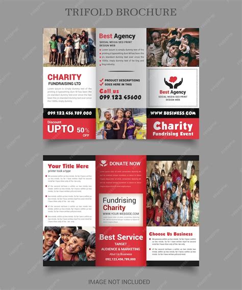 Premium Psd Charity Trifold Brochure Template