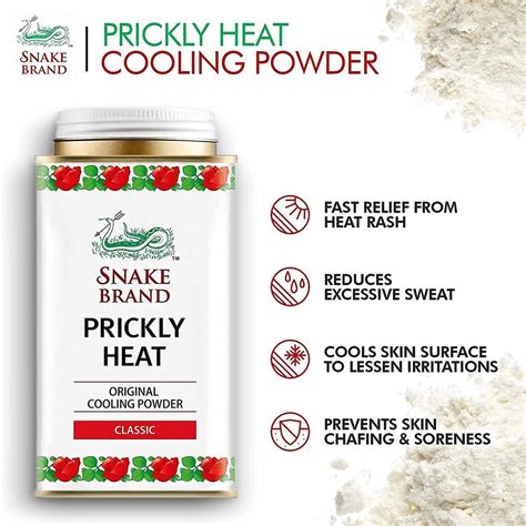 Snake Brand Prickly Heat Cooling Talcum Powder Original Classic 50g