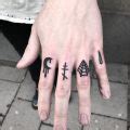 Sun Saturn And Moon Tattoos On The Fingers Tattoogrid Net