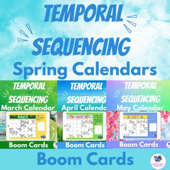 Temporal Sequencing Questions Spring Calendars 3rd To 5th Grade BoomCards