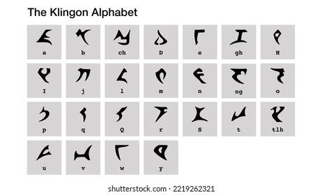 Klingon Language Alphabet Characters Stock Illustration 2219262321 | Shutterstock