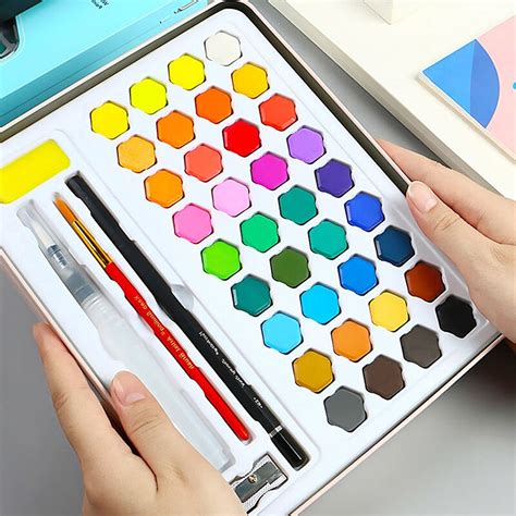 36 Colors Glitter Watercolor Paint Set Watercolour Grandado