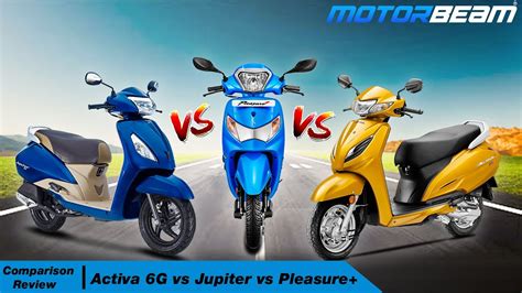 Honda Activa 6G Vs TVS Jupiter Vs Hero Pleasure Comparison Review