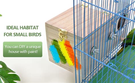 Aleawol Parrot Breeding Box Wood Breeding Box For Birds Budgie Nesting