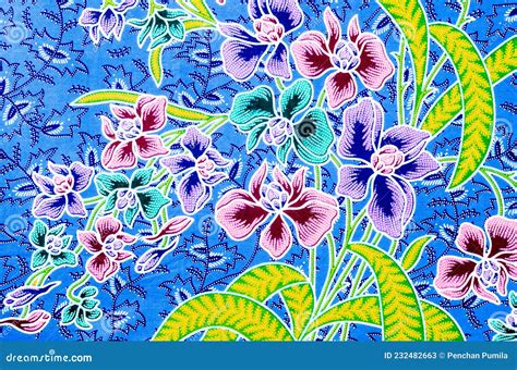 Traditional Batik Sarong Pattern Stock Illustration Illustration Of