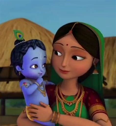 Bal Krishna With Yashoda Maiya Beautiful Image Cartoons Krishna