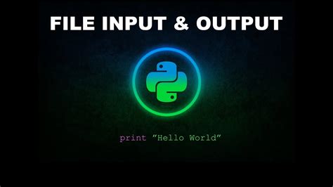 File Input Output Python Programming Youtube