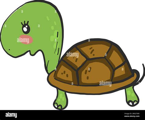 Scared Turtle Illustration Vector On White Background Stock Vector