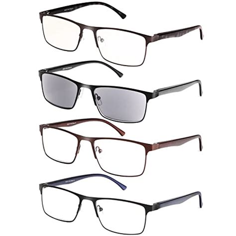 EYESPEX Lot de 4 lunettes de lecture pour homme monture en métal