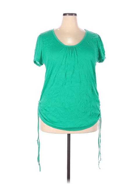 Bobbie Brooks 100 Polyester Green Short Sleeve Blouse Size 2x Plus