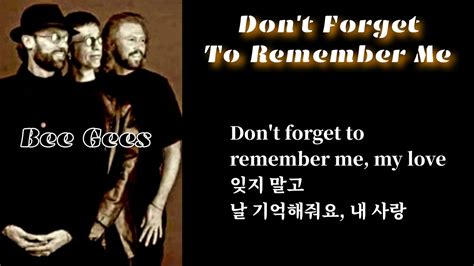 Bee Gees Don T Forget To Remember Me Youtube