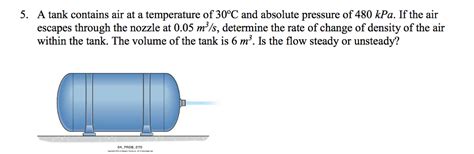 Solved 5 A Tank Contains Air At A Temperature Of 30C And Chegg