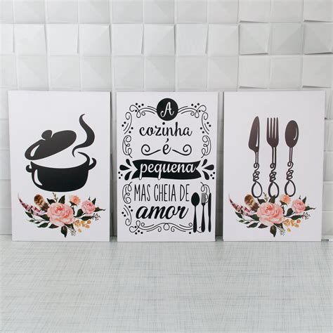 Quadros Decorativos Cozinha Panela E Talheres Branco Copa Sala Rea