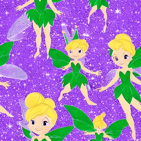 Tinkerbell groen glitterachtergrondpatroon · Creative Fabrica