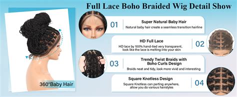 Olymei 360° Hd Full Lace Boho Twist Braided Wigs For Women